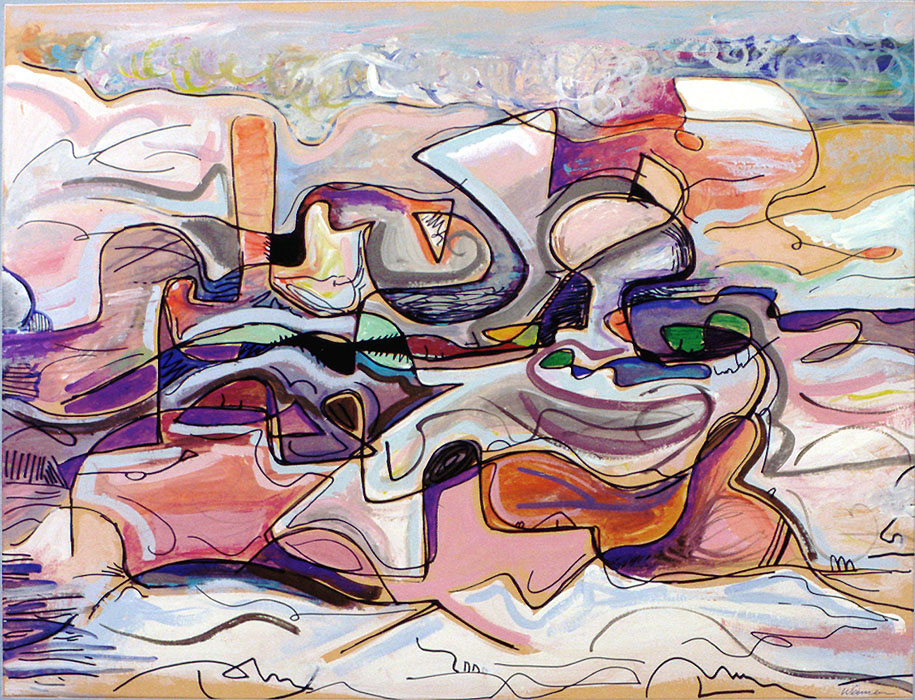 image titled: "Surf" dated: 1995 medium: Mixed (watercolor, tempera and marker)