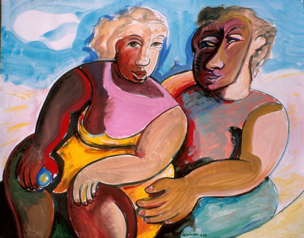 Happy Couple 24x19 tempera, private collection