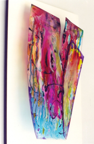 Tulip 16x26 colored laquer on plexiglass